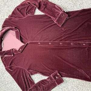Soft Surroundings Velvet Shirt in Deep Burgundy